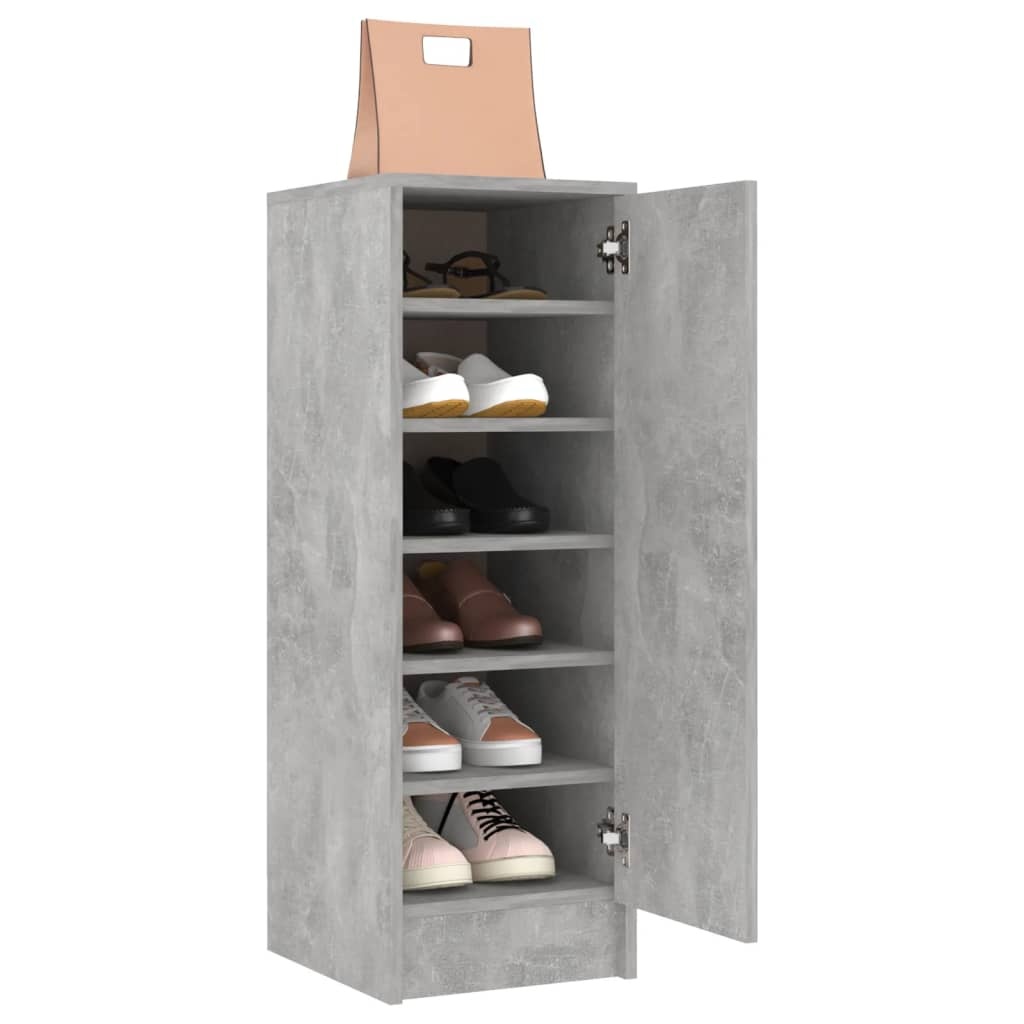 VidaXL Schoenenkast 32x35x92 cm spaanplaat betongrijs