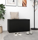 VidaXL Halbank 80x40x45 cm spaanplaat zwart
