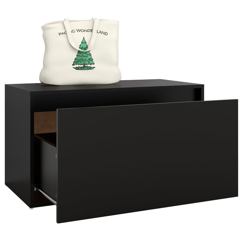 VidaXL Halbank 80x40x45 cm spaanplaat zwart