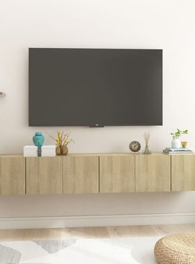 vidaXL Tv-hangmeubelen 3 st 60x30x30 cm sonoma eikenkleurig