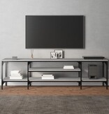 vidaXL Tv-meubel 161x35x45 cm bewerkt hout en ijzer grijs sonoma eiken