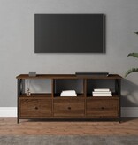 VidaXL Tv-meubel 102x33x45 cm bewerkt hout en ijzer bruineikenkleurig