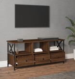 VidaXL Tv-meubel 102x33x45 cm bewerkt hout en ijzer bruineikenkleurig