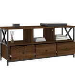 VidaXL Tv-meubel 102x33x45 cm bewerkt hout en ijzer bruineikenkleurig