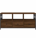 VidaXL Tv-meubel 102x33x45 cm bewerkt hout en ijzer bruineikenkleurig