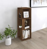 VidaXL Hoekkast 33x33x100 cm bewerkt hout bruineikenkleurig