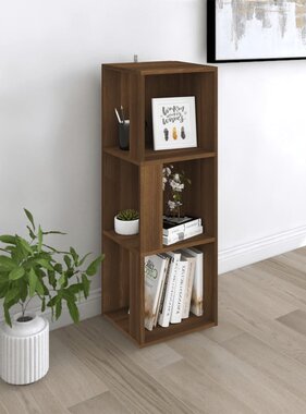 VidaXL Hoekkast 33x33x100 cm bewerkt hout bruineikenkleurig