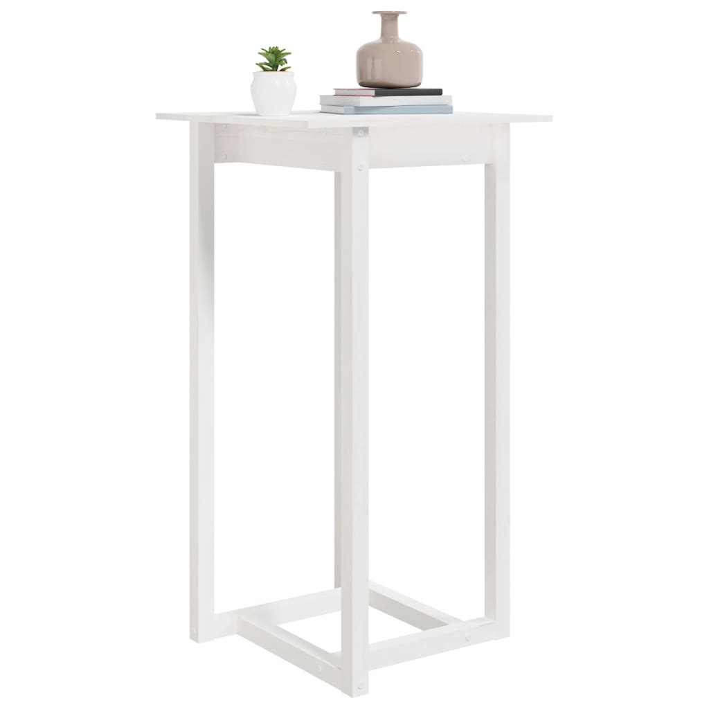VidaXL Bartafel 60x60x110 cm massief grenenhout wit