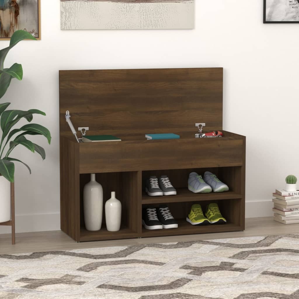 VidaXL Schoenenbank 80x30x45 cm bewerkt hout bruineikenkleurig