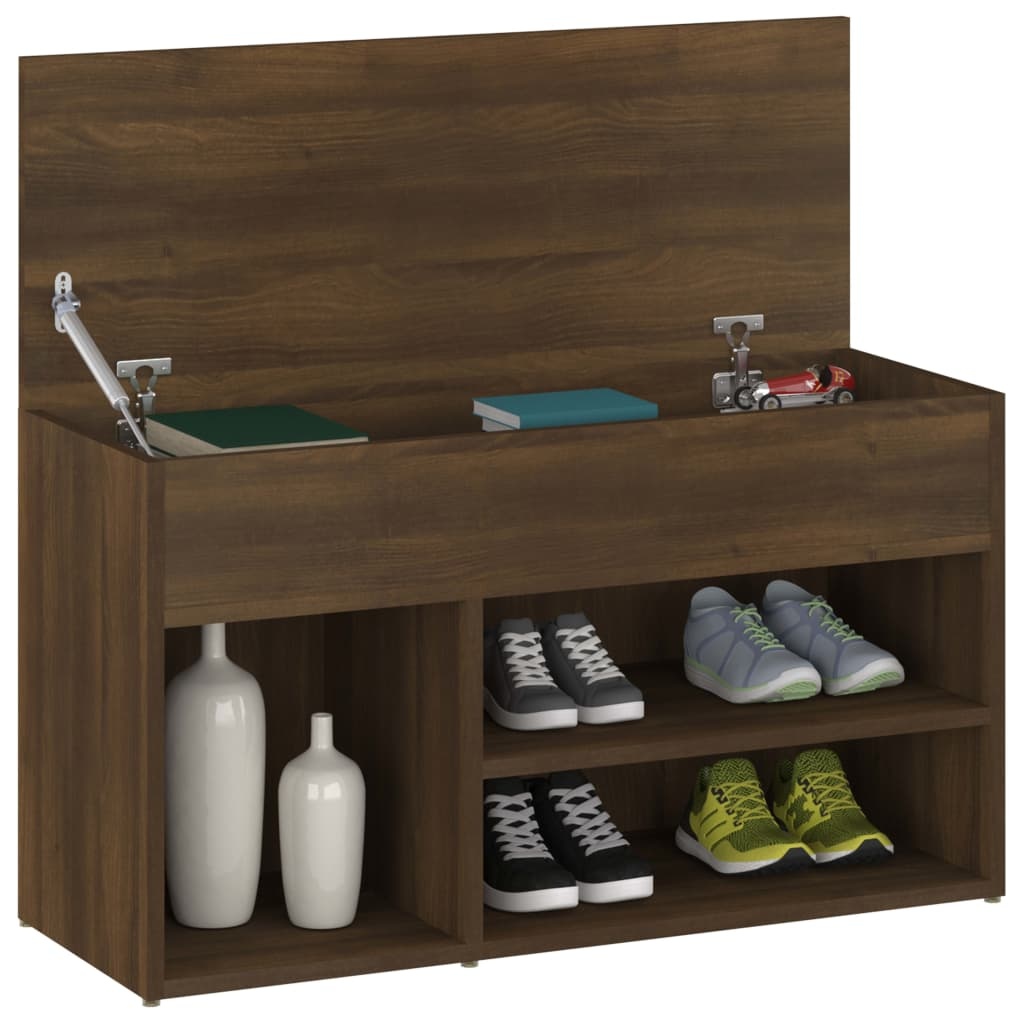 VidaXL Schoenenbank 80x30x45 cm bewerkt hout bruineikenkleurig