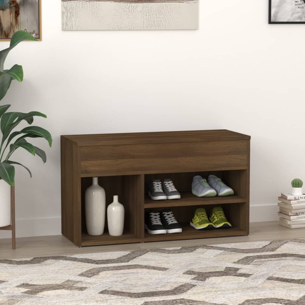 VidaXL Schoenenbank 80x30x45 cm bewerkt hout bruineikenkleurig