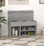 VidaXL Schoenenbank 80x30x45 cm bewerkt hout grijs sonoma eikenkleurig