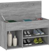 vidaXL Schoenenbank 80x30x45 cm bewerkt hout grijs sonoma eikenkleurig