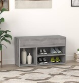VidaXL Schoenenbank 80x30x45 cm bewerkt hout grijs sonoma eikenkleurig