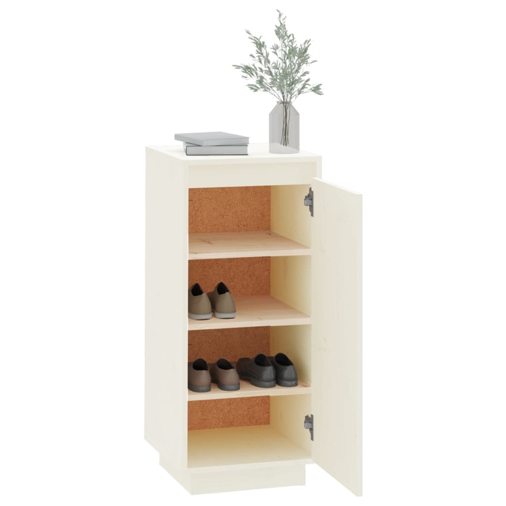 VidaXL Schoenenkast 35x35x80 cm massief grenenhout wit