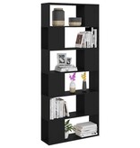 VidaXL Boekenkast/kamerscherm 80x24x186 cm spaanplaat zwart