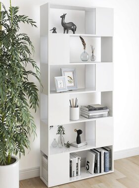 VidaXL Boekenkast/kamerscherm 80x24x186 cm spaanplaat wit