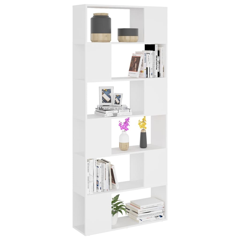 VidaXL Boekenkast/kamerscherm 80x24x186 cm spaanplaat wit