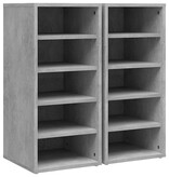 VidaXL Schoenenkasten 2 st 31,5x35x70 cm spaanplaat betongrijs