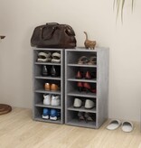 VidaXL Schoenenkasten 2 st 31,5x35x70 cm spaanplaat betongrijs