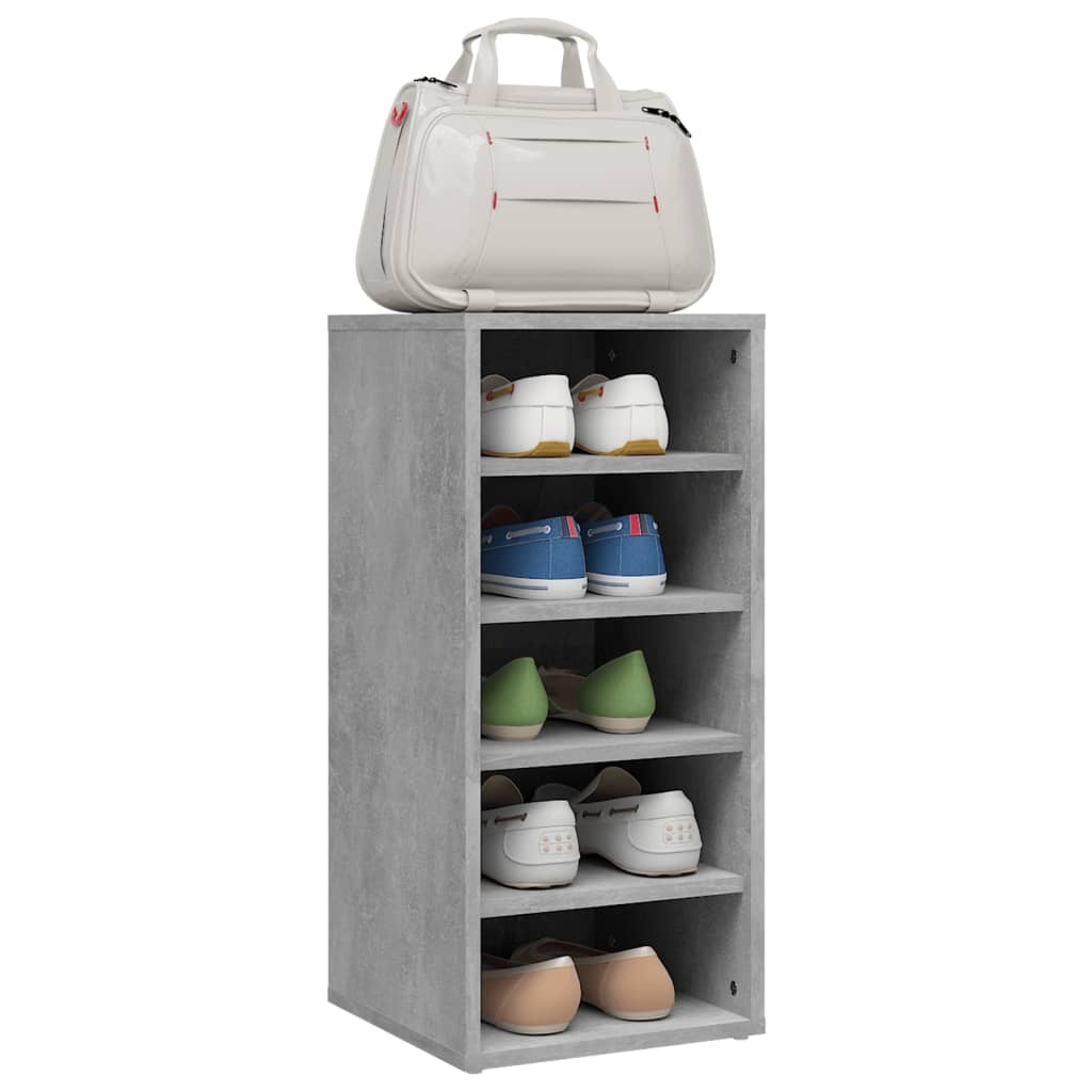 VidaXL Schoenenkasten 2 st 31,5x35x70 cm spaanplaat betongrijs