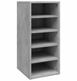 VidaXL Schoenenkast 31,5x35x70 cm spaanplaat betongrijs