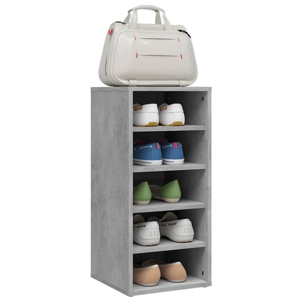 VidaXL Schoenenkast 31,5x35x70 cm spaanplaat betongrijs