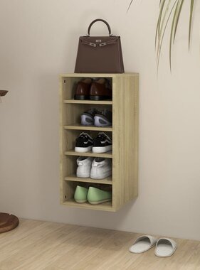 VidaXL Schoenenkast 31,5x35x70 cm spaanplaat sonoma eikenkleurig