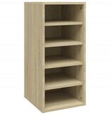 VidaXL Schoenenkast 31,5x35x70 cm spaanplaat sonoma eikenkleurig