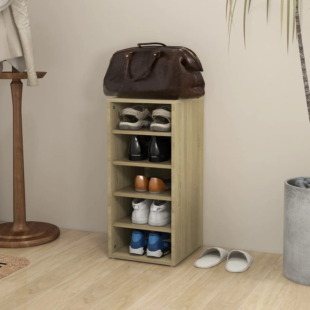 VidaXL Schoenenkast 31,5x35x70 cm spaanplaat sonoma eikenkleurig
