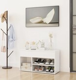 VidaXL Schoenenbank 80x30x45 cm spaanplaat hoogglans wit
