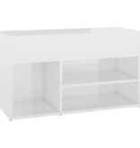 VidaXL Schoenenbank 80x30x45 cm spaanplaat hoogglans wit