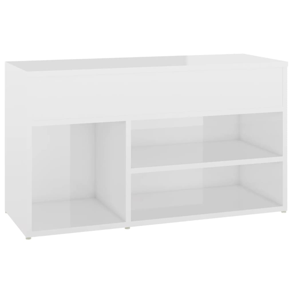 VidaXL Schoenenbank 80x30x45 cm spaanplaat hoogglans wit