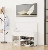 VidaXL Schoenenbank 80x30x45 cm spaanplaat hoogglans wit