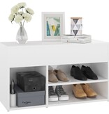 VidaXL Schoenenbank 80x30x45 cm spaanplaat hoogglans wit