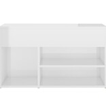 VidaXL Schoenenbank 80x30x45 cm spaanplaat hoogglans wit