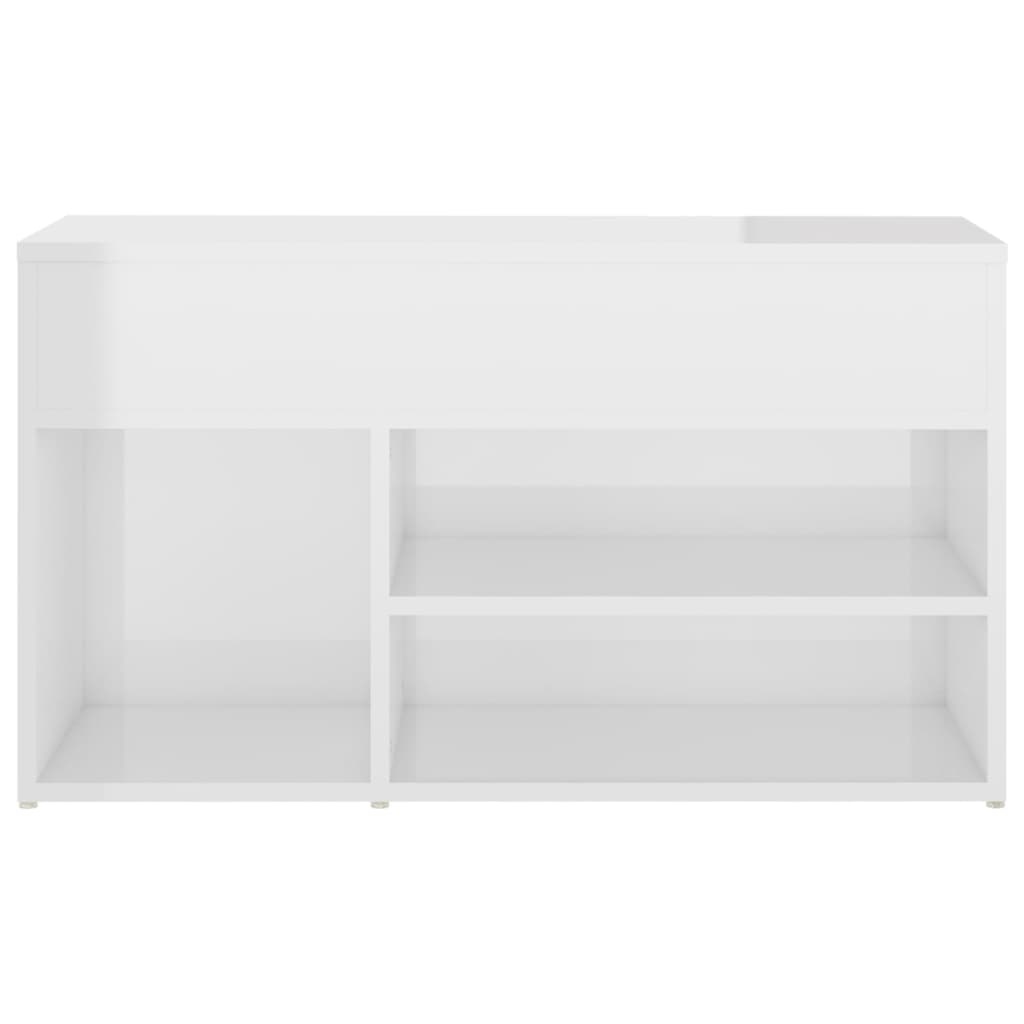VidaXL Schoenenbank 80x30x45 cm spaanplaat hoogglans wit