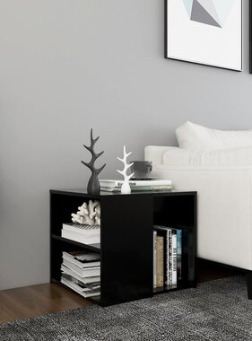 VidaXL Bijzettafel 50x50x45 cm spaanplaat zwart