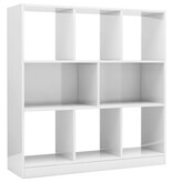 vidaXL Boekenkast 97,5x29,5x100 cm spaanplaat hoogglans wit