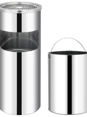 VidaXL Asbak/prullenbak Hotel 30 L roestvrij staal