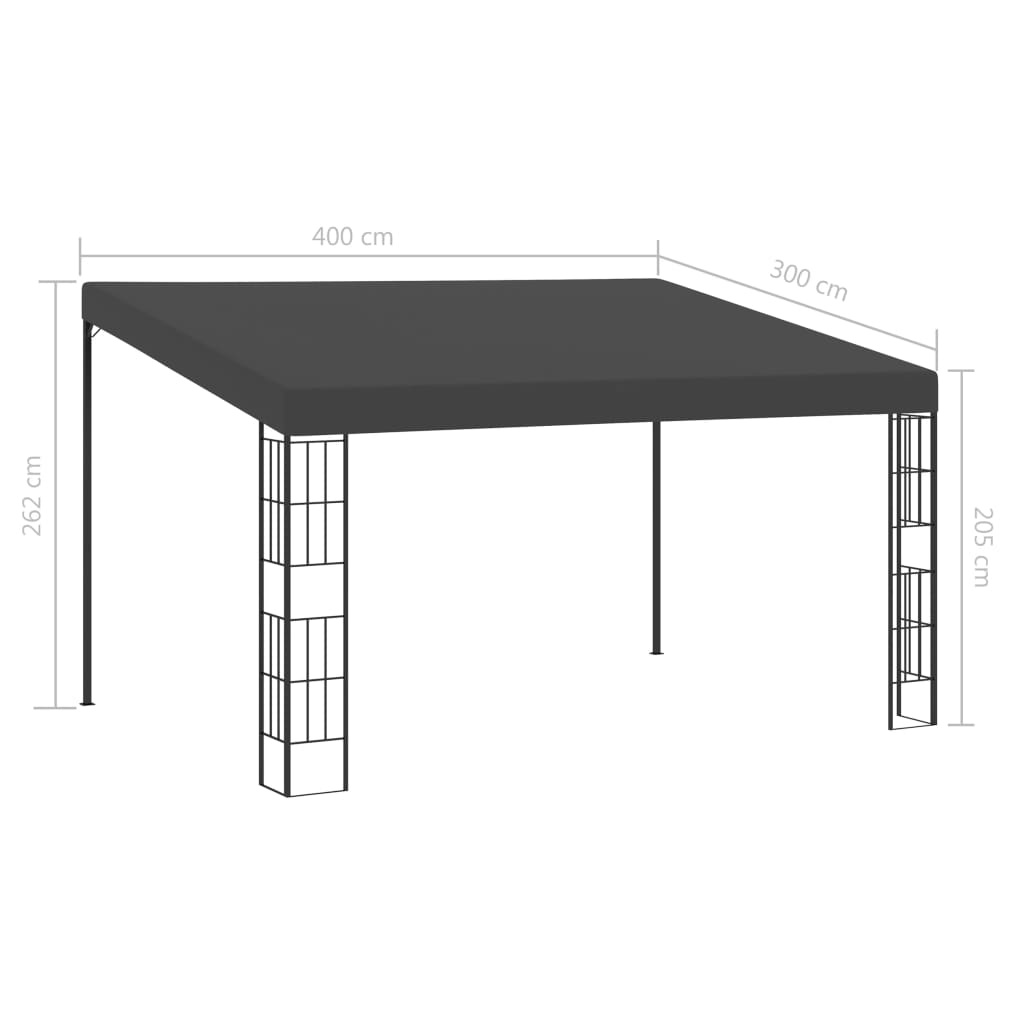 vidaXL Wandprieel 3x4 m stof antracietkleurig