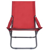 VidaXL Strandstoelen 2 st inklapbaar stof rood