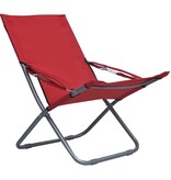 VidaXL Strandstoelen 2 st inklapbaar stof rood
