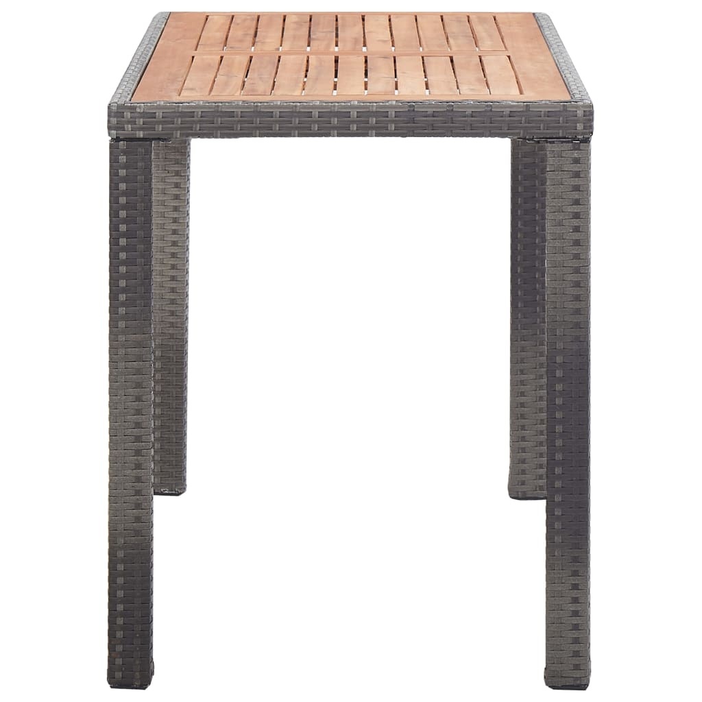 vidaXL Tuintafel 123x60x74 cm massief acaciahout antraciet en bruin