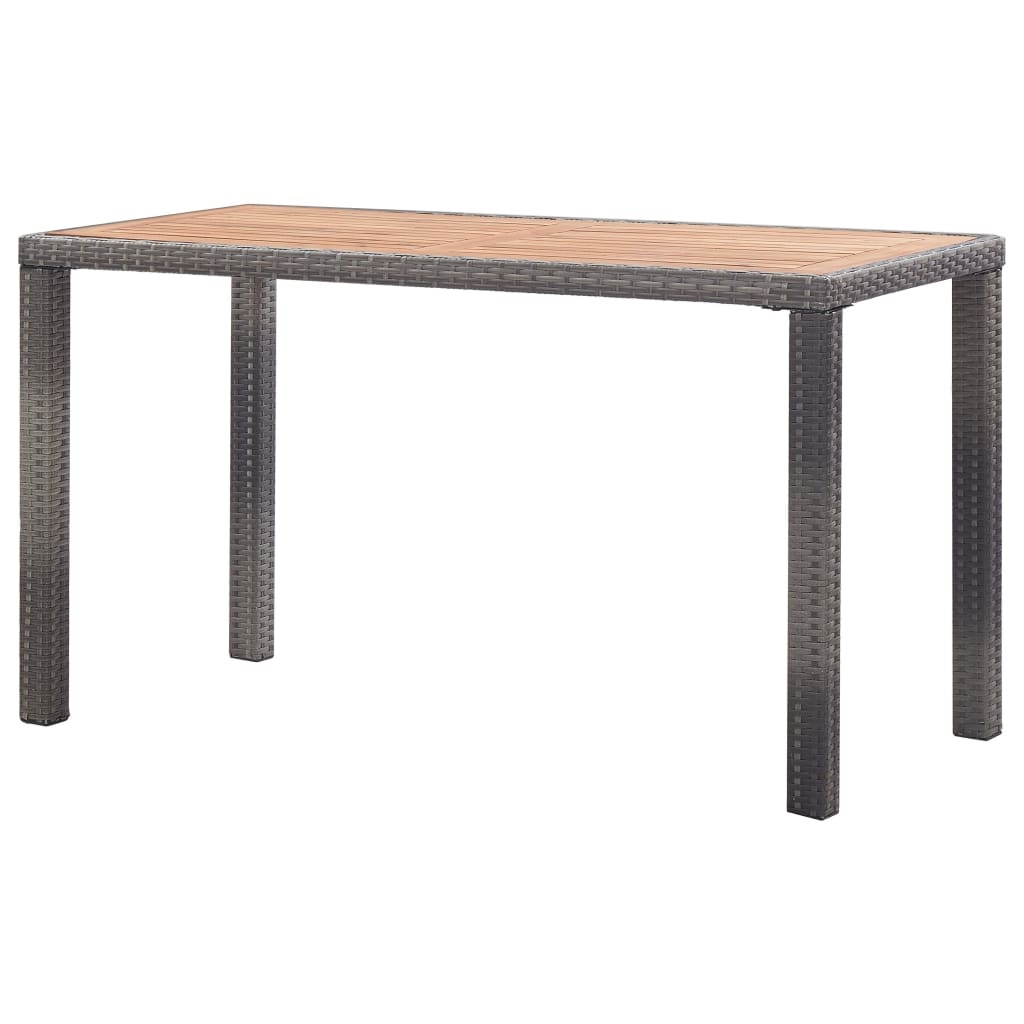 vidaXL Tuintafel 123x60x74 cm massief acaciahout antraciet en bruin