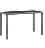 vidaXL Tuintafel 123x60x74 cm poly rattan antraciet