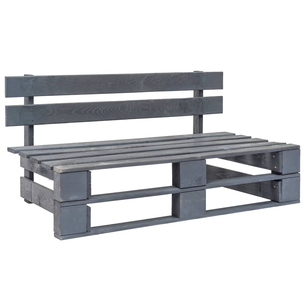 VidaXL Tuinbank pallet hout grijs