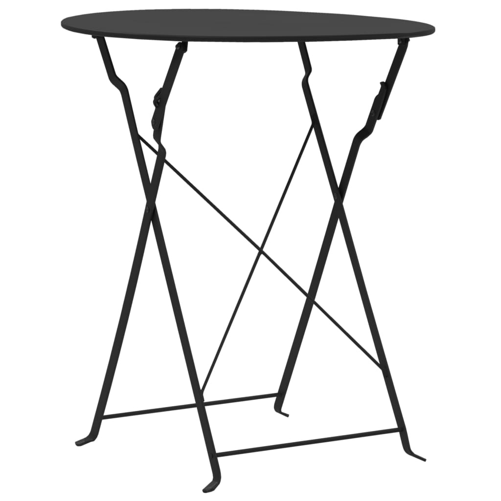 VidaXL 3-delige Bistroset staal zwart