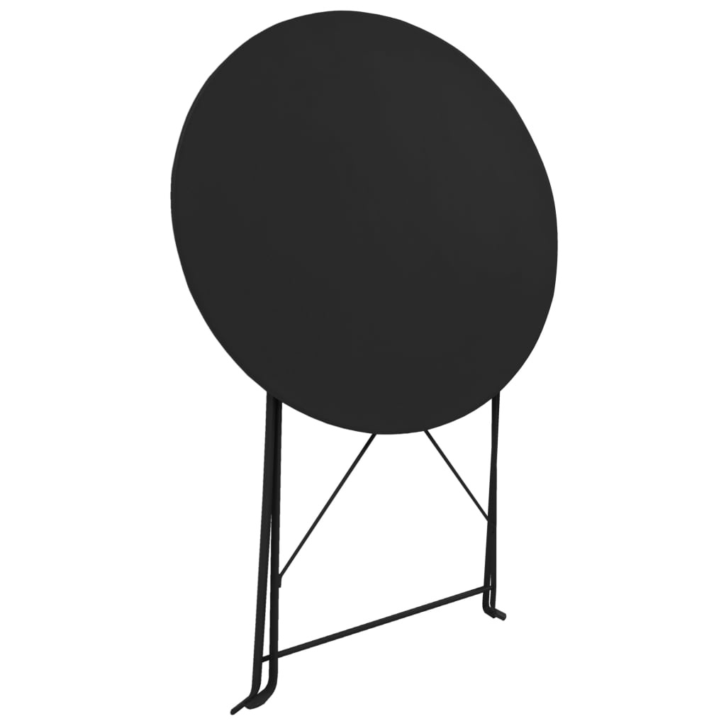 VidaXL 3-delige Bistroset staal zwart