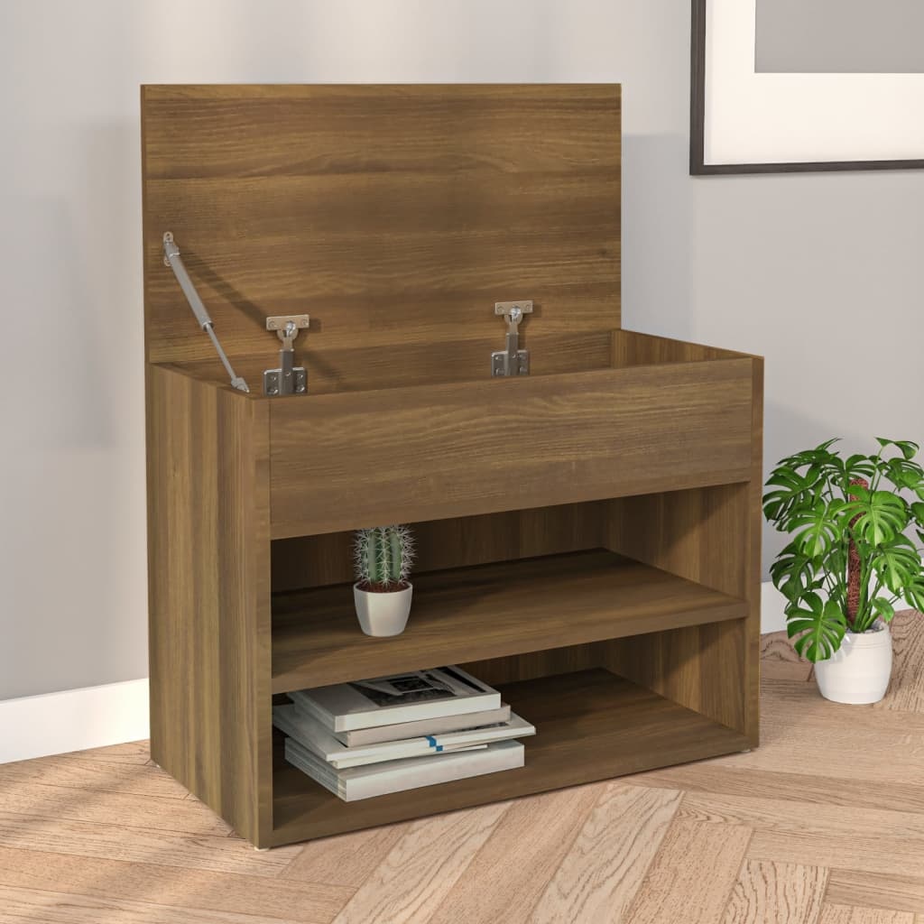 VidaXL Schoenenbank 60x30x45 cm bewerkt hout bruineikenkleurig